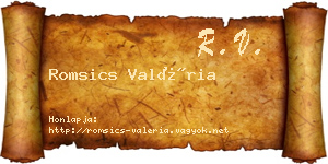 Romsics Valéria névjegykártya