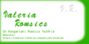 valeria romsics business card
